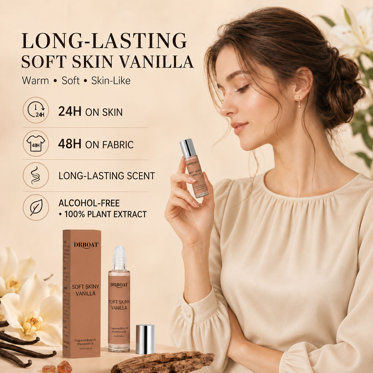 女性用ロールオンフレグランスオイル、しっとりとした肌触りのバ - Perfume Fragrance Oil のレビューと価格